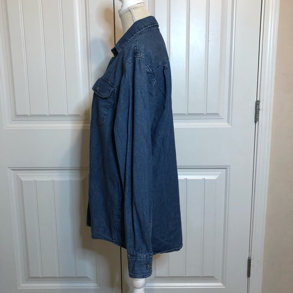 Men’s Wrangler long sleeve denim button down shirt - Picture 3 of 5